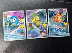 Pokemon First Partner Illustration Rare Turtwig Chimchar Piplup 30th Anniversary - Image 1