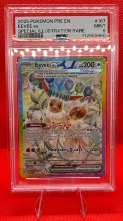 2025 Pokemon Prismatic Evolutions Eevee ex #167/131 PSA 9 - Image 1