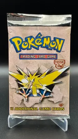 1999 Pokemon 1st Edition FOSSIL Booster Pack Zapdos Art Sealed Unweighed 742818060714 - Image 1