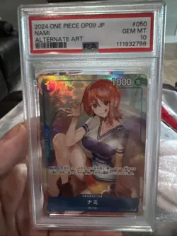 One Piece Japanese Op09 #050 Nami Alternate Art PSA 10 - Image 1