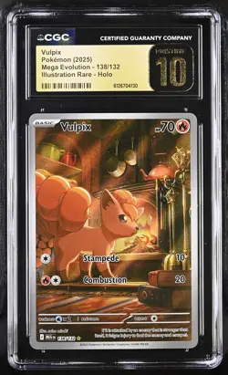 CGC 10 PRISTINE Vulpix 2025 Mega Evolution 138/132 Holo Pokemon Card - Image 1
