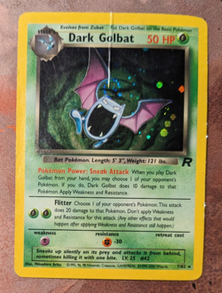 Pokemon Dark Golbat Holo Rare Unlimited Card 7/82 HP Condition Team Rocket -RARE - Image 1