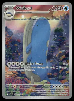 Pokemon Cards Wailord 162/159 Journey Together Illustration Rare - Image 1