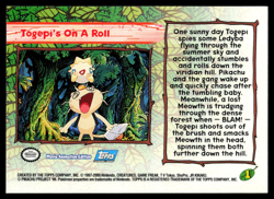 Togepi's On A Roll #1 Topps Blue Label Pokemon 2000 Card - Image 2