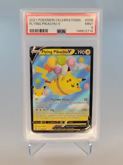 2021 Pokemon Celebrations Flying Pikachu V #006 PSA 9 MINT Holo Pokemon Card - Image 1