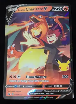 Pokemon- Lance’s Charizard V SWSH133- Celebrations - JUMBO/Oversized Promo Card - Image 1