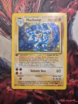 Machamp 8/102 Holo Rare 1st Edition Base Set WOTC Pokemon Card HP - Image 1