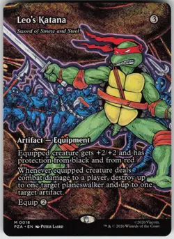 MTG Leo's Katana Sword of Sinew and Steel Borderless Normal NM TMNT Magic 18 - Image 1