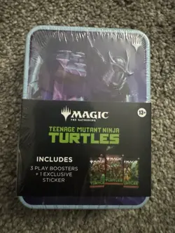 MTG TMNT Shredder Tin Blue 3 Play Boosters Magic Gathering Ninja Turtles Sealed - Image 1