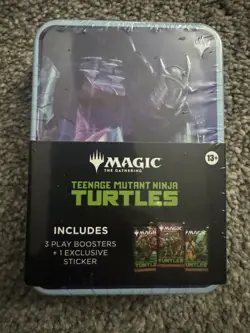 MTG TMNT Shredder Tin Blue 3 Play Boosters Magic Gathering Ninja Turtles Sealed - Image 3