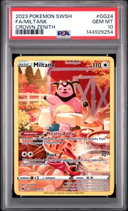 2023 POKEMON SWORD & SHIELD CROWN ZENITH #GG24 FULL ART/MILTANK PSA 10 - Image 1