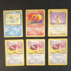 Vintage Pokemon TCG Lot - Vaporeon, Flareon, Dark Jolteon, Eevee (3) - LP - Image 1