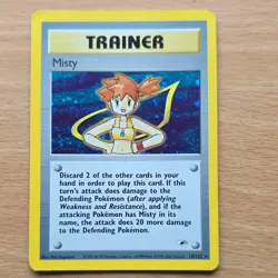 Pokemon TCG Misty Trainer Holo Rare Gym Heroes 18/132 WOTC 2000 Unlimited - Image 1