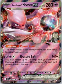 Team Rocket's Mewtwo ex 081/182 Destined Rivals Pokemon Near Mint - Image 1