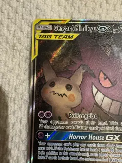 Pokemon Gengar & Mimikyu GX TAG TEAM Full Art Holo Ultra Rare 165/181 Team Up - Image 3