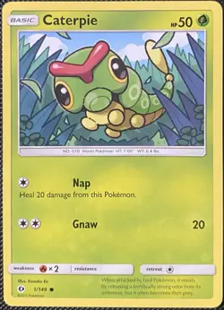Caterpie 1/149 SM Base Set Regular - Pokemon Card - Image 1