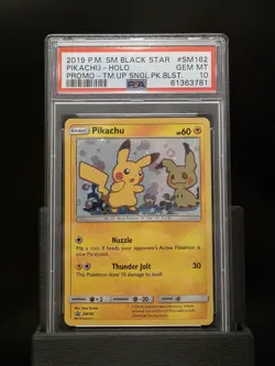 PIKACHU HOLO PSA 10 2019 POKEMON SM BLACK STAR PROMO #SM162 TEAM UP SINGLE 64 - Image 1