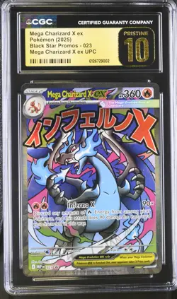 CGC 10 Mega Charizard X EX 023 Upc Black Star Promos Pokemon Pristine - Image 1