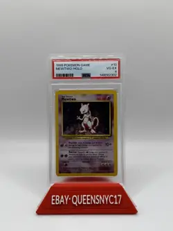 Pokemon Mewtwo (1999) Base Set 10/102 PSA 4 Holo Rare Trading Card - Image 1