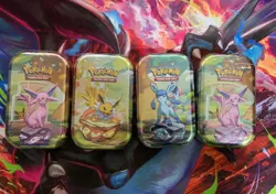 SEALED 4 x Prismatic Evolutions Mini Tins Pokemon TCG Brand New Factory Sealed - Image 1