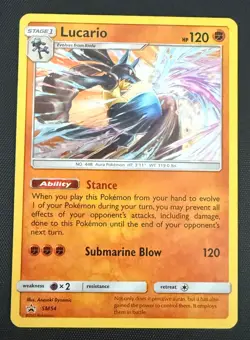 Pokemon TCG Lucario SM54 Black Star Promo Holo Card Rare - Image 1