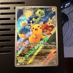 Pokemon Pikachu Promo Full Art Holo Card SVP Black Star 027 Scarlet & Violet - Image 1