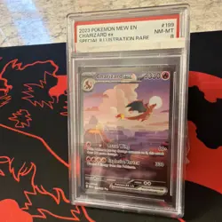 2023 POKEMON MEW EN-151 SPECIAL ILLUSTRATION RARE #199 CHARIZARD EX PSA 8 - Image 3