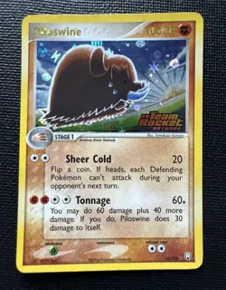 Pokemon TCG Piloswine 13/109 EX Team Rocket Returns Reverse Holo STAMPED Rare - Image 1