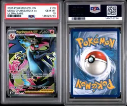 2025 POKEMON PFL EN-PHANTASMAL FLAMES ULTRA RARE #109 MEGA CHARIZARD X EX PSA 10 - Image 4