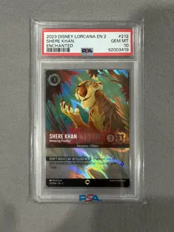 Disney Lorcana Shere Khan Menacing Predator Enchanted #212/204 PSA 10 - Image 1