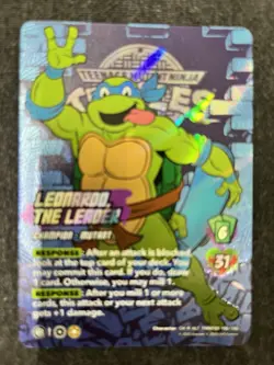 TMNT UVS Universus Leonardo, The Leader Alt Art 80’s Character Card - Image 1