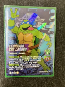 TMNT UVS Universus Leonardo, The Leader Alt Art 80’s Character Card - Image 2