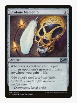 Profane Memento #226 M15 Artifact Magic Card In Protective Sleeve - Image 1