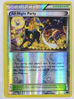 Pokemon TCG All-Night Party 96/122 XY Breakpoint Card Reverse Holo 2016 LP - Image 2