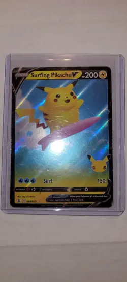 Celebrations Surfing Pikachu V Holofoil 008/025 Pokemon Card - Image 2