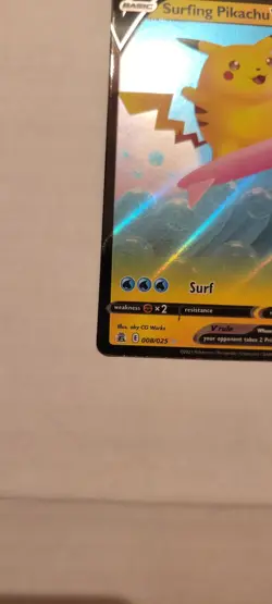 Celebrations Surfing Pikachu V Holofoil 008/025 Pokemon Card - Image 5