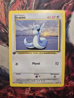 Pokemon Card - Dratini German 1st Edition Base Set 26/102 Uncommon LP - Image 1