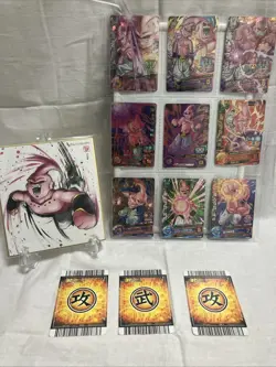 Super Dragon Ball Heroes Kid Buu 9-Pocket Card Display & Shikishi Art Board Set - Image 1