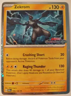 Zekrom Cosmos Holo Paradox Rift Stamped Rare 066/182 Pokemon Card - Image 1
