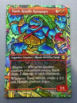 Slash, Reptile Rampager (Borderless) NM - MTG Teenage Mutant Ninja Turtles #208 - Image 1