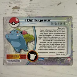 Topps TV Animation Edition Pokemon Card, #02 Ivysaur - Image 2