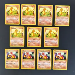 Pokemon Base Set SHADOWLESS PACK FRESH Charmander (7) Charmeleon (4) 11 total - Image 1