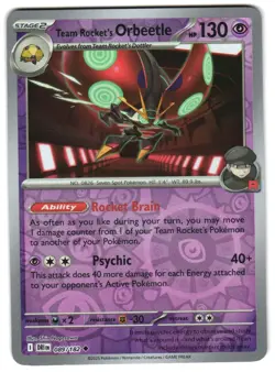 Team Rocket's Orbeetle - 089/182 Reverse Holo SV10: Destined Rivals Pokemon TCG - Image 1