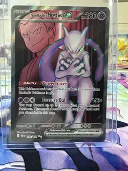 Pokemon TCG Team Rockets Mewtwo EX 213/182 Full Art Ultra Rare Near Mint English - Image 1