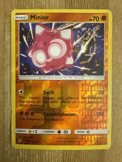 Pokemon TCG Minior Sun & Moon: Guardians Rising 77/145 Reverse Holo Rare DMG - Image 1