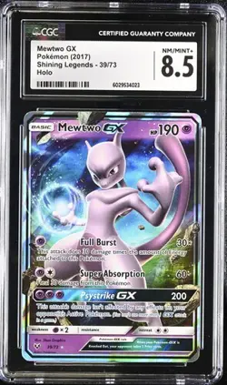 Mewtwo GX 2017 Pokemon Shining Legends 39/73 Holo CGC 8.5 - Image 1