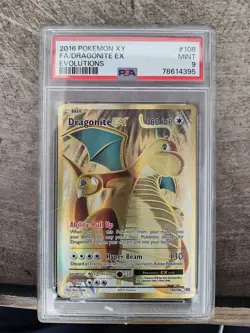 Pokemon Dragonite EX (Full Art) 106/108 Evolutions Holo PSA 9 - Image 2