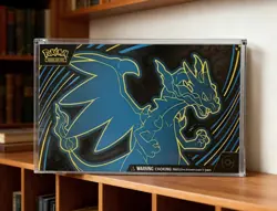 Pokemon Acrylic TCG Case Mega Charizard X UPC Magnetic Lid UV Protection - Image 1