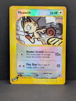Meowth 121/165 Expedition Base Set Reverse Holo Rare Pokemon TCG Nintendo HP - Image 1