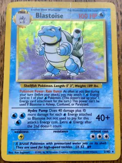 Base Set Blastoise 2/102 Holo 1999 Pokemon WOTC Vintage Damaged/Creased - Image 1